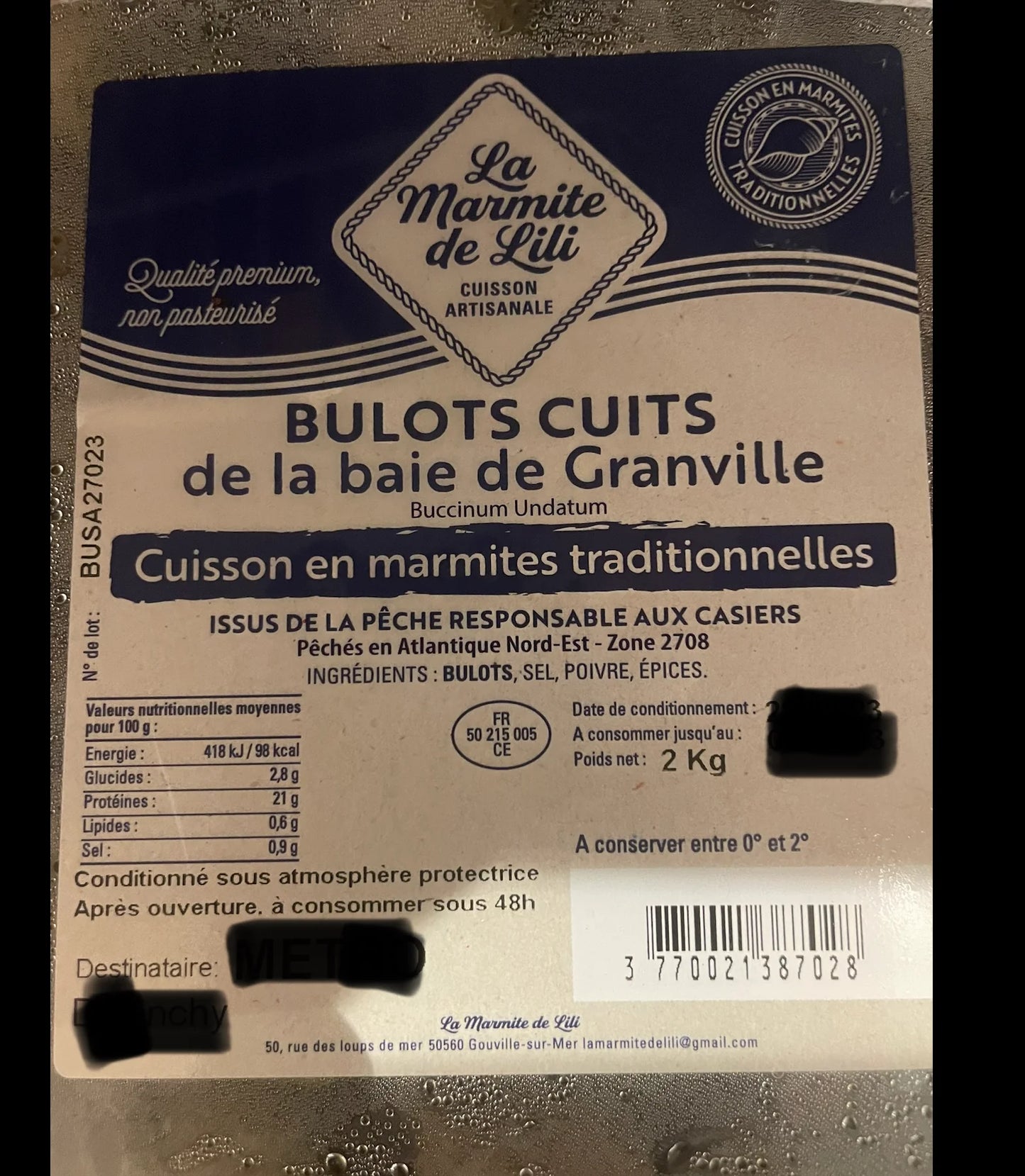 Bulots Cuits de Granville (500g)