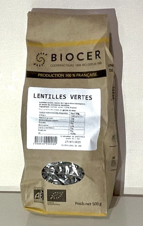 Lentilles vertes BIO (500g)
