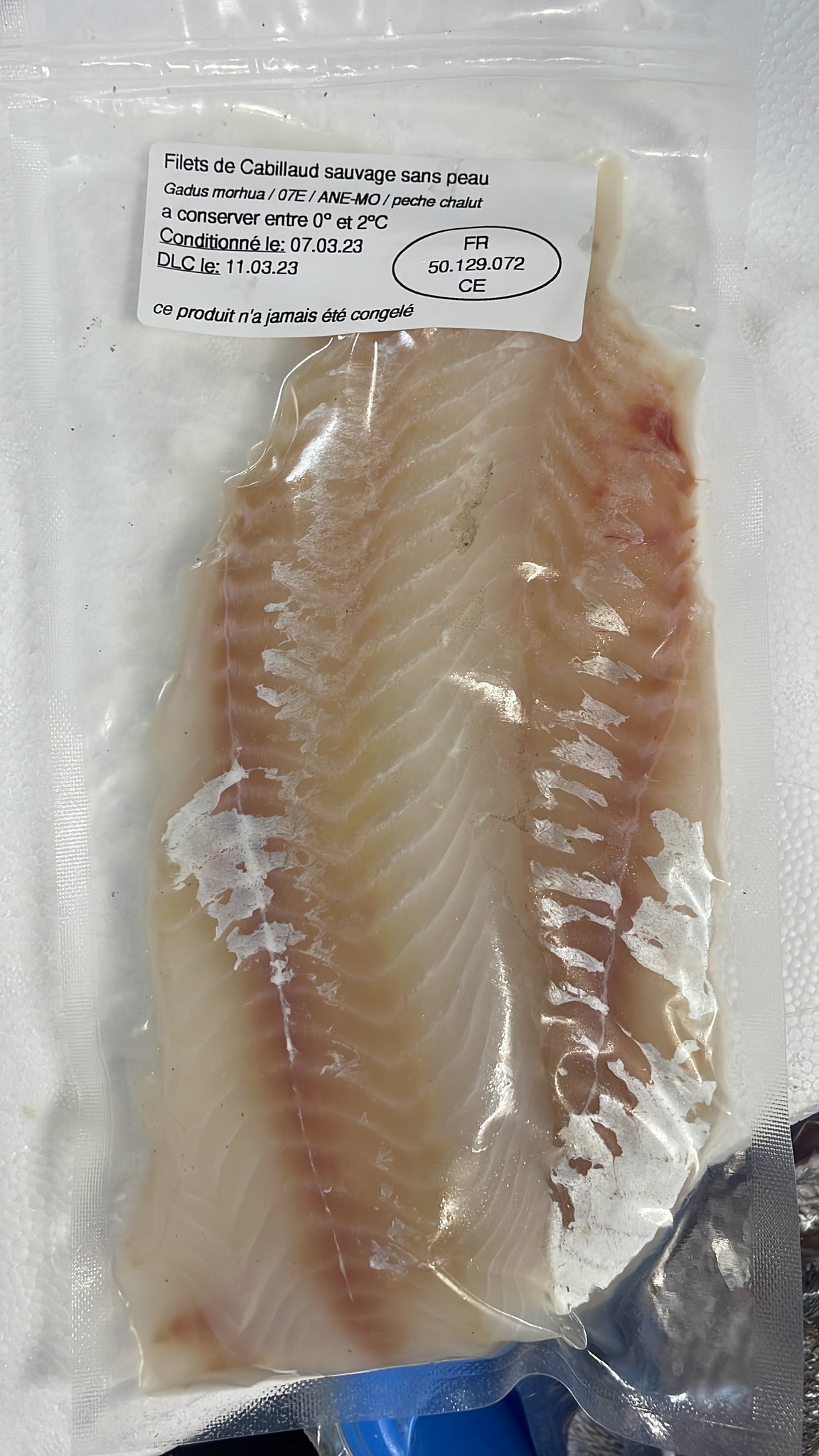 Filets de Cabillaud sauvage sans peau (par 2 - env 350g)