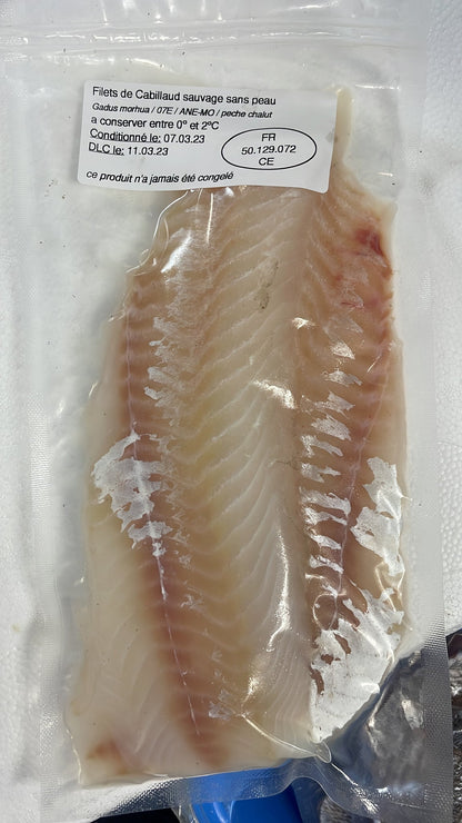 Filets de Cabillaud sauvage sans peau (par 2 - env 350g)